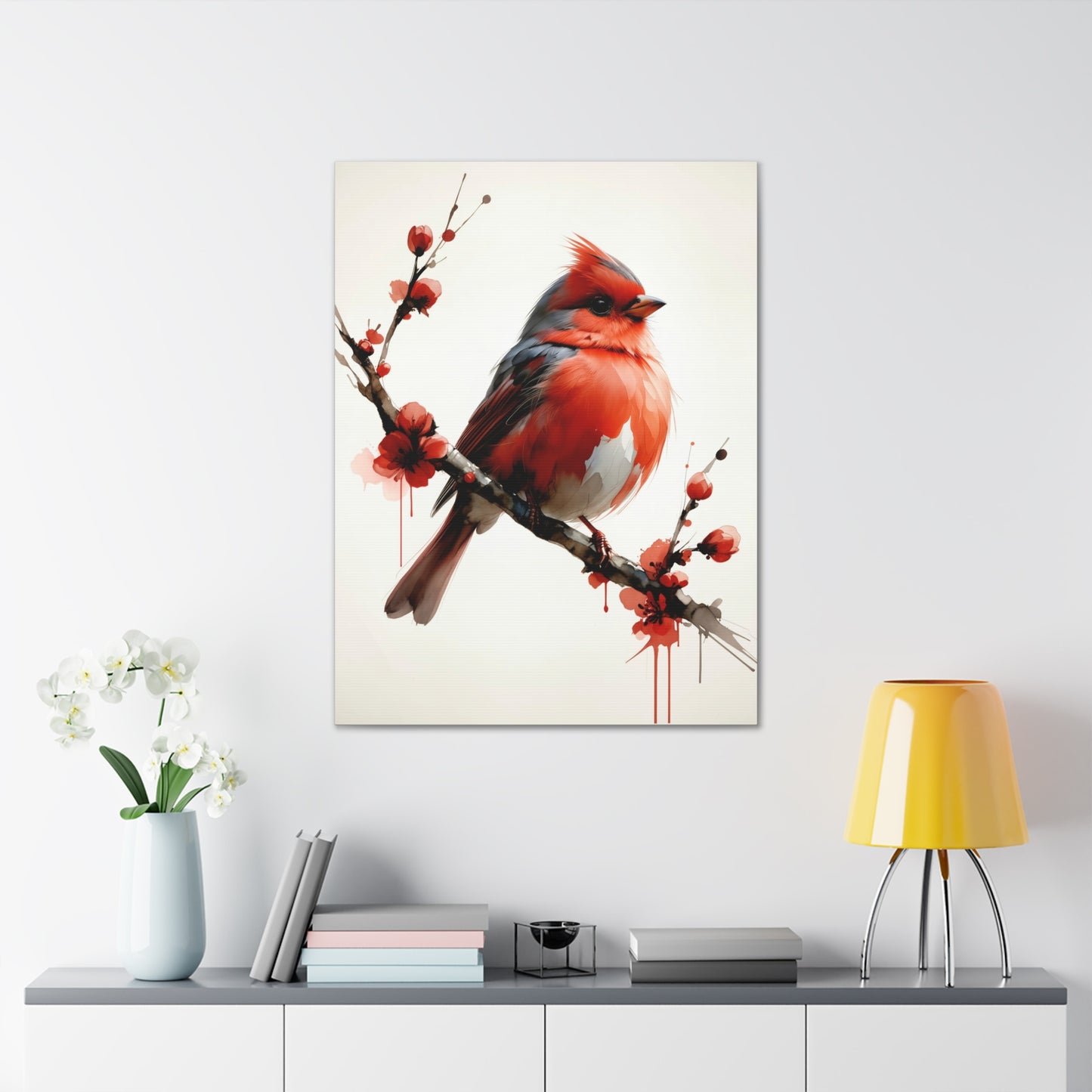 Vibrant Cardinal Among Blossoms 7J2L8