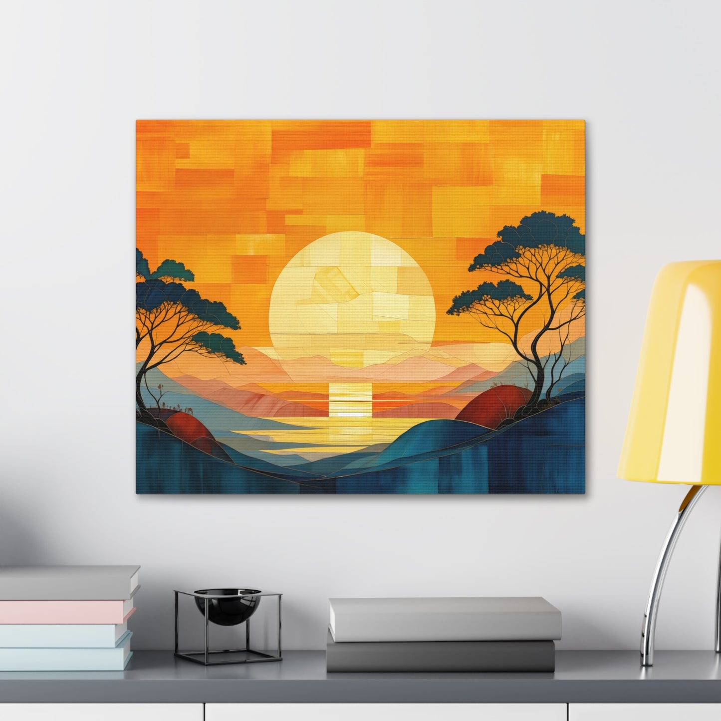 Serene Sunset: A Modern Landscape