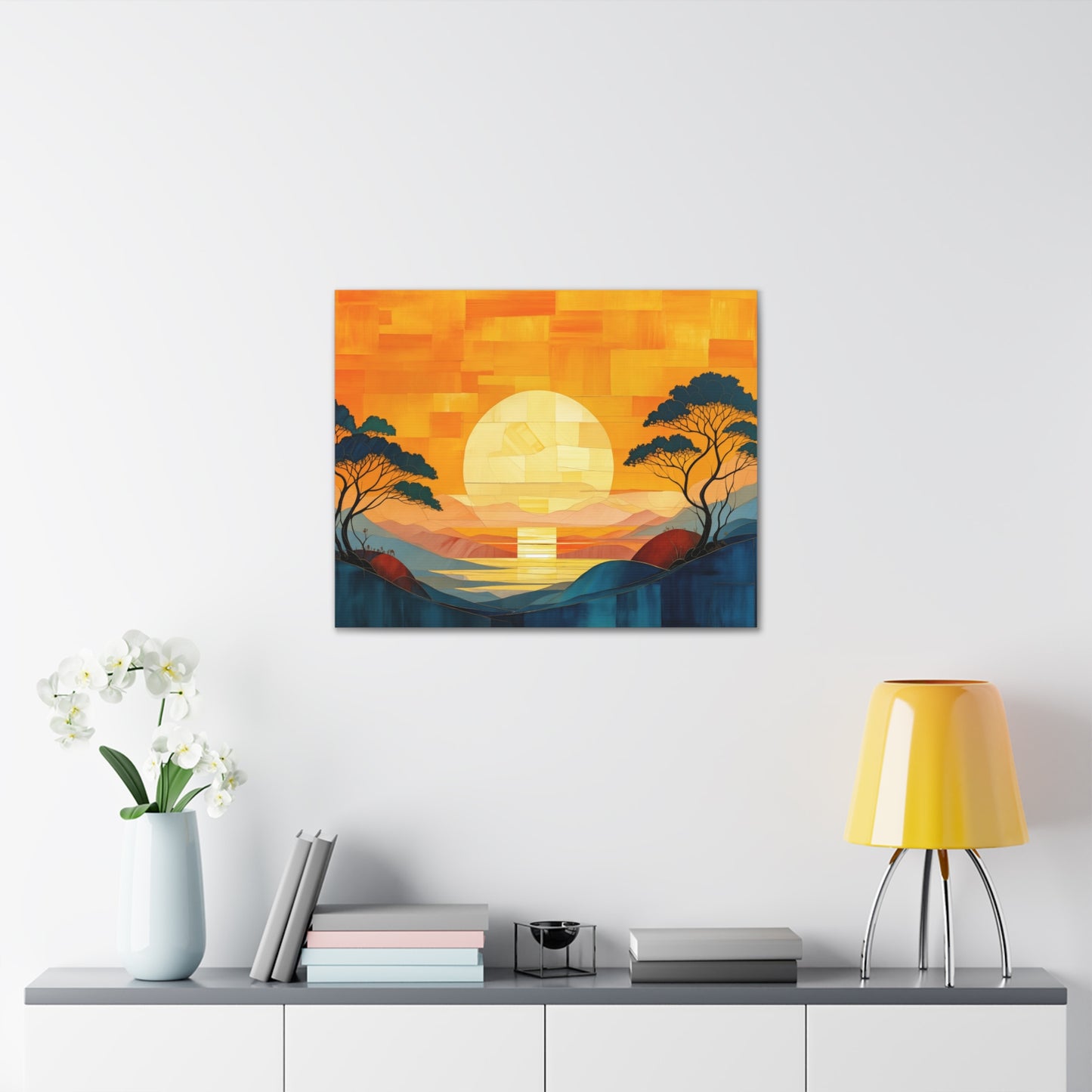 Serene Sunset: A Modern Landscape