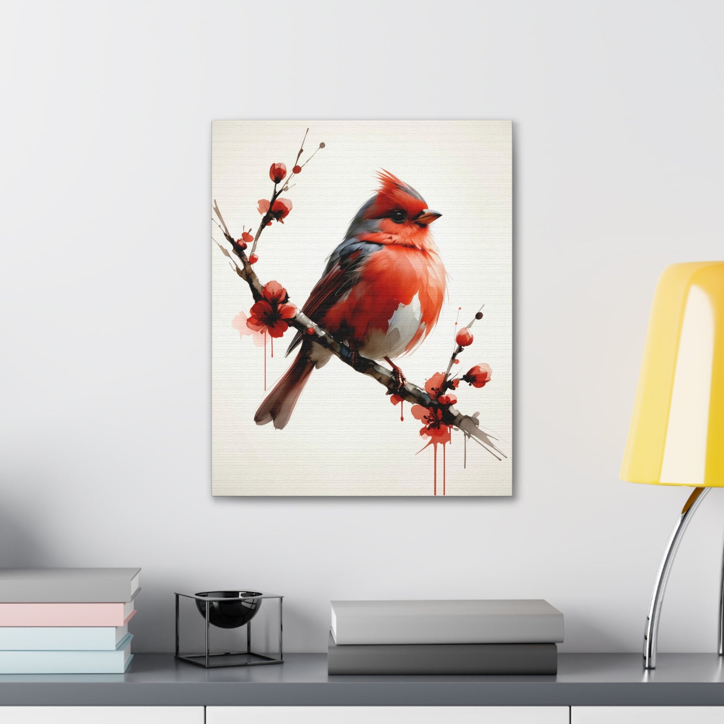 Vibrant Cardinal Among Blossoms 7J2L8