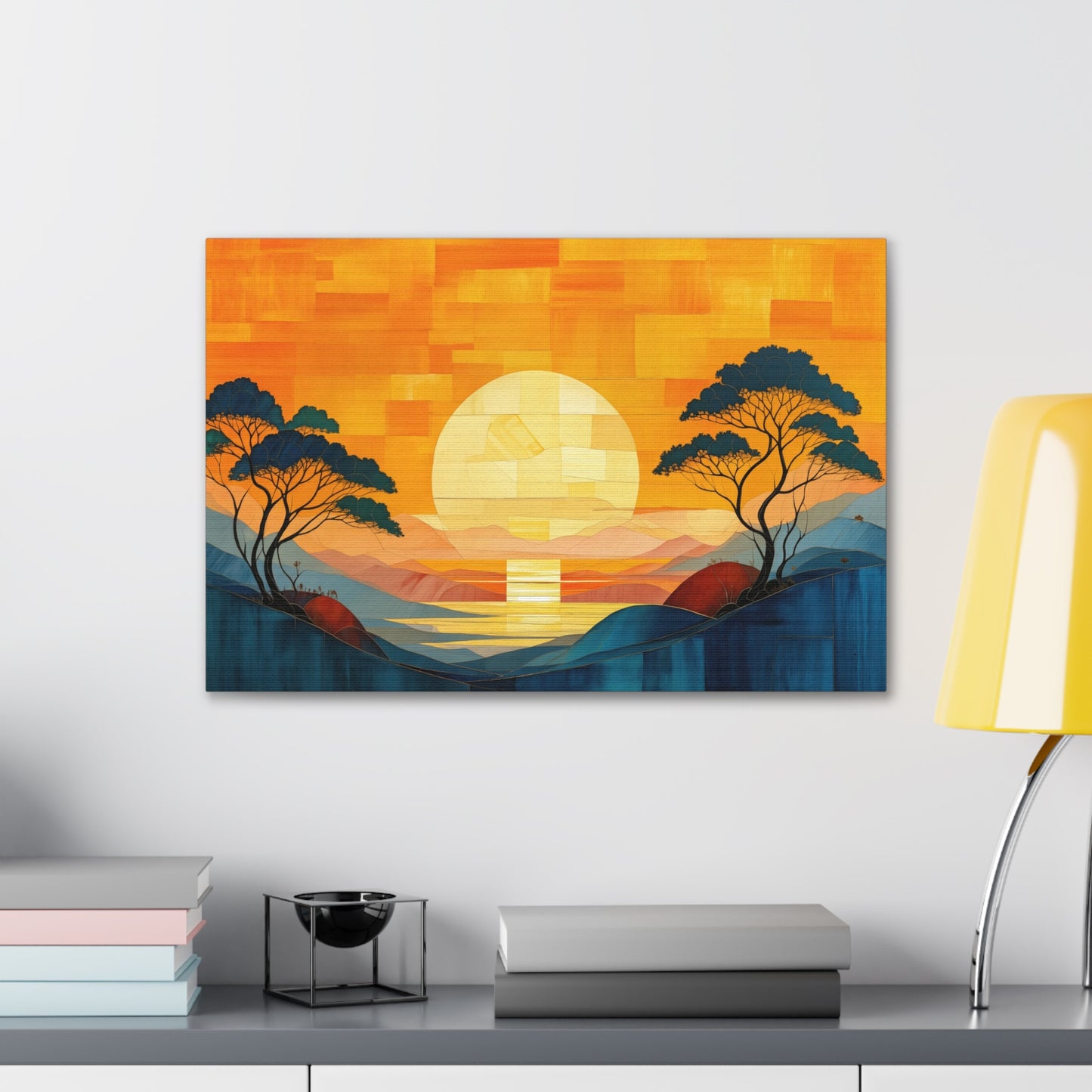 Serene Sunset: A Modern Landscape