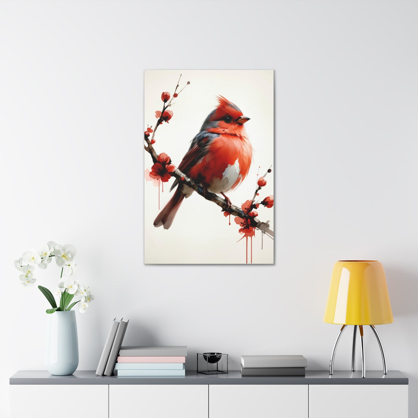 Vibrant Cardinal Among Blossoms 7J2L8