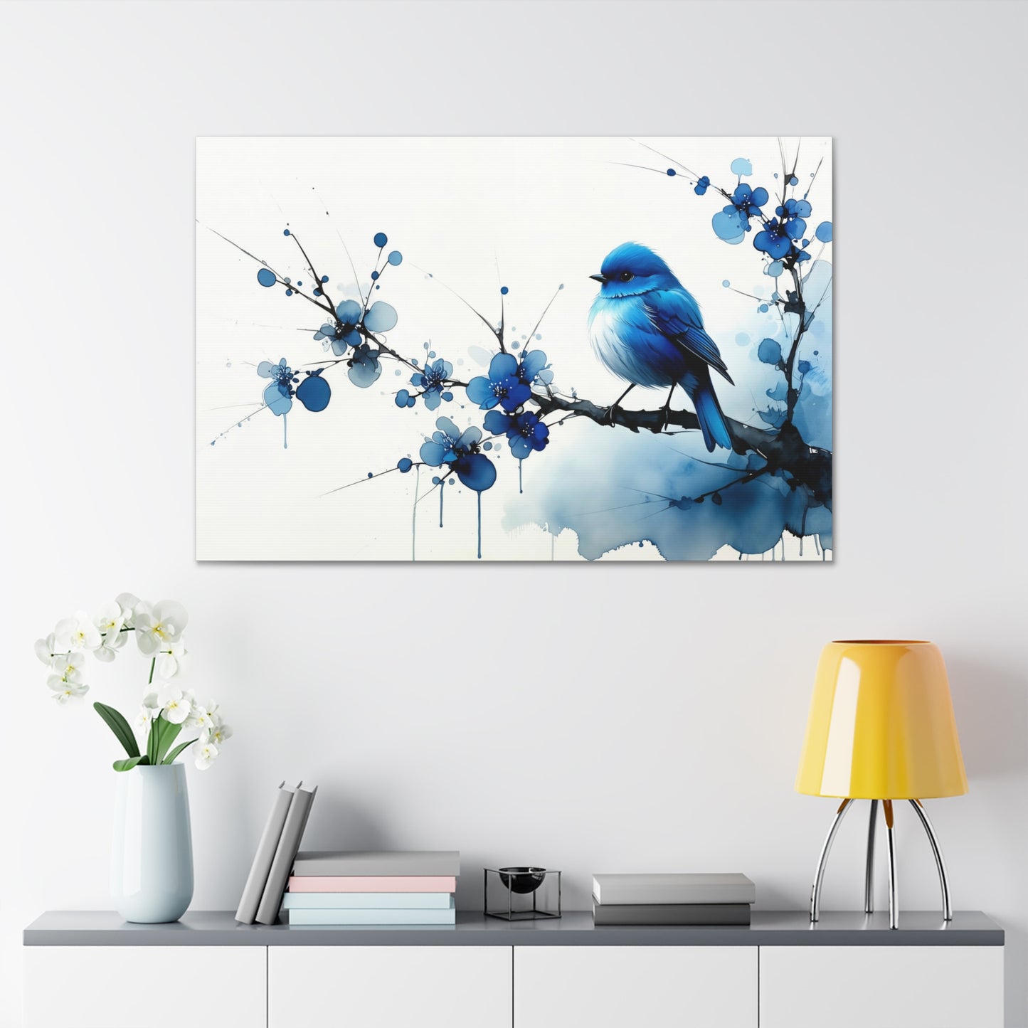 Bluebird on Blossoming Branch