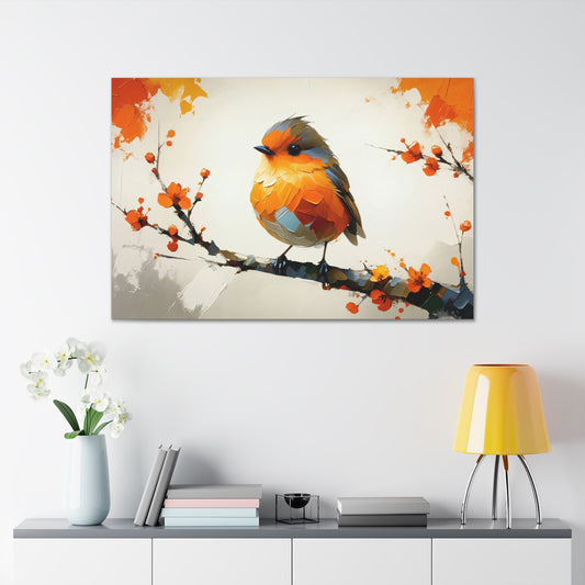 A Vivid Songbird Among Blooms 9K3P2