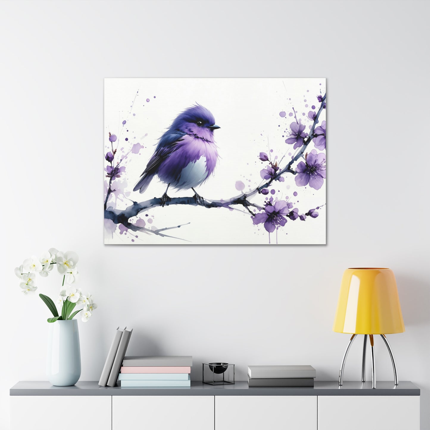 Majestic Plumaged Bird Among Blossoms 5H8K2