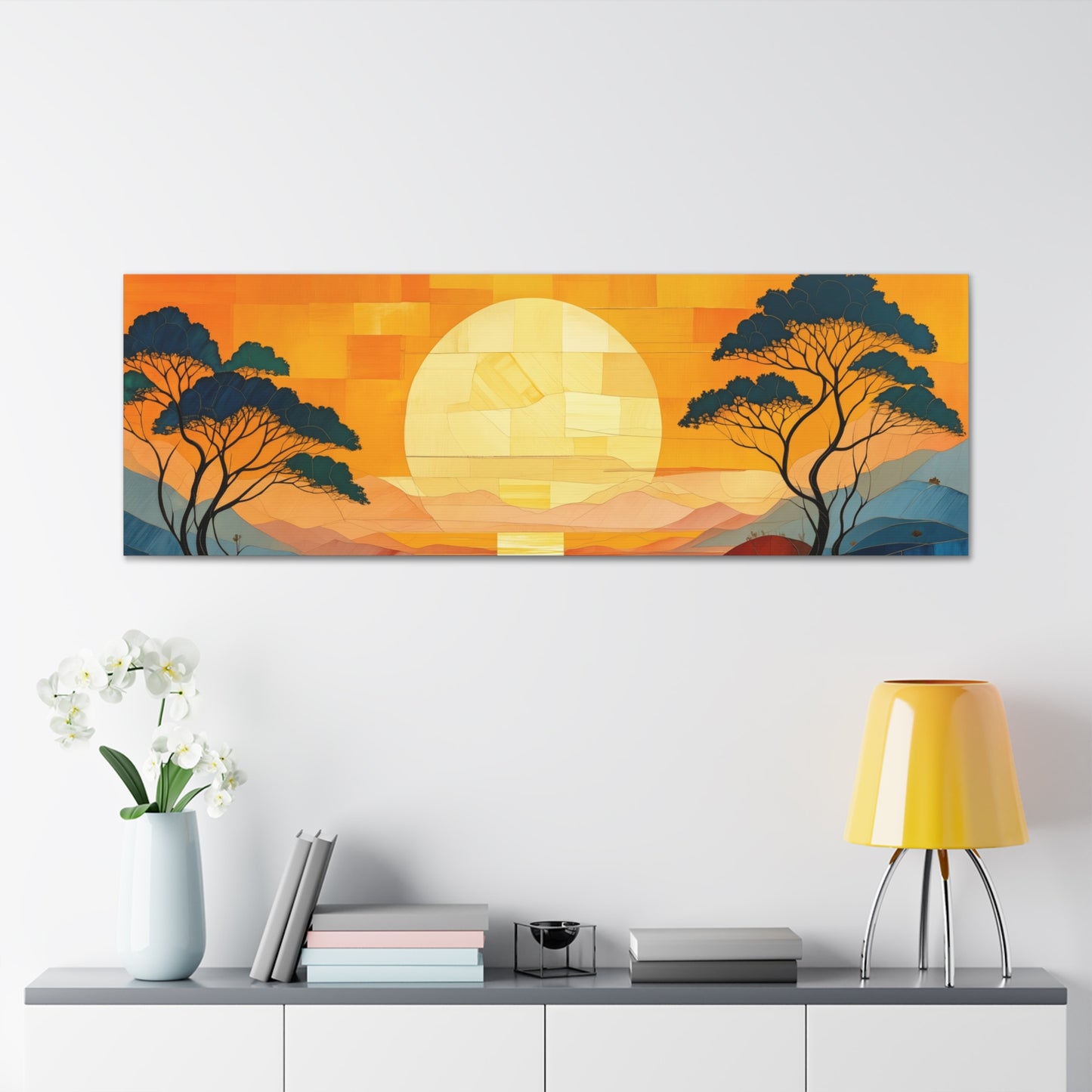 Serene Sunset: A Modern Landscape