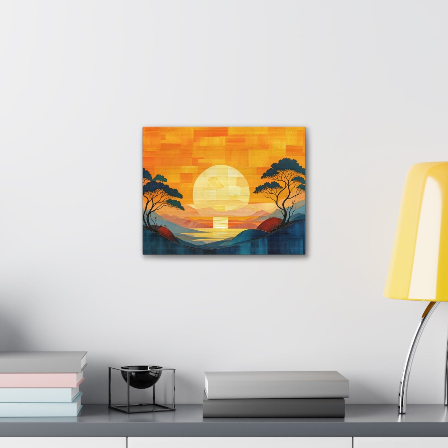 Serene Sunset: A Modern Landscape