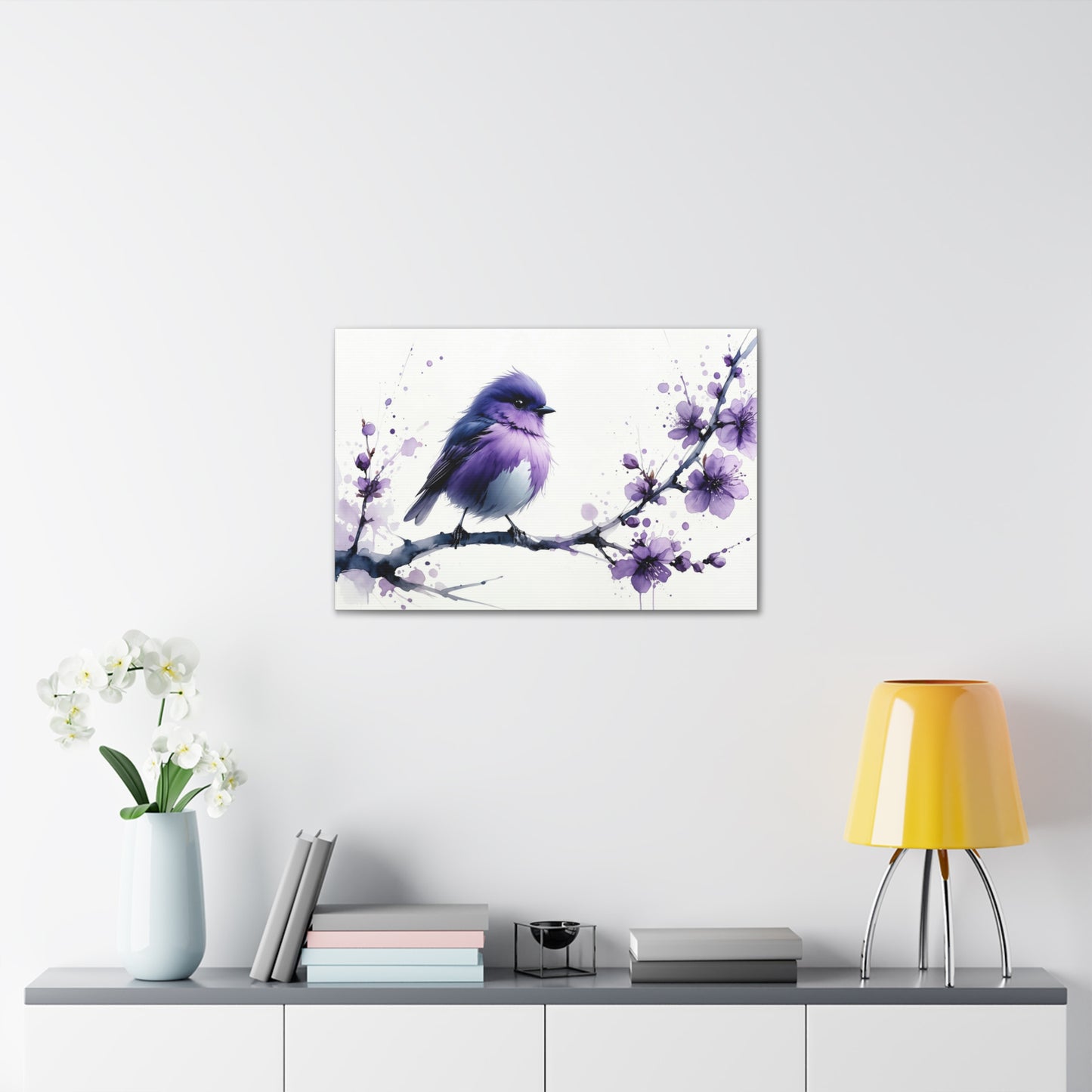 Majestic Plumaged Bird Among Blossoms 5H8K2