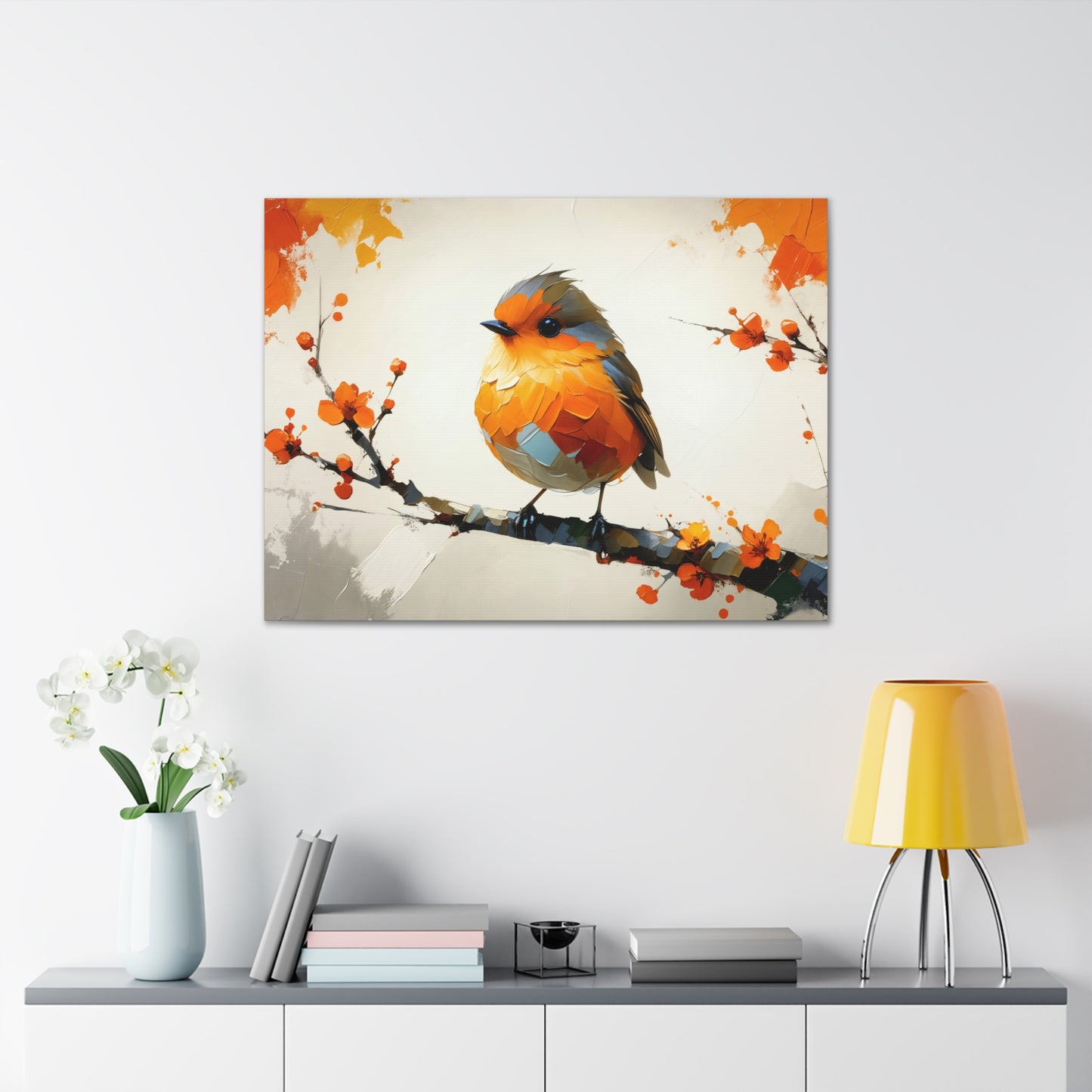 A Vivid Songbird Among Blooms 9K3P2