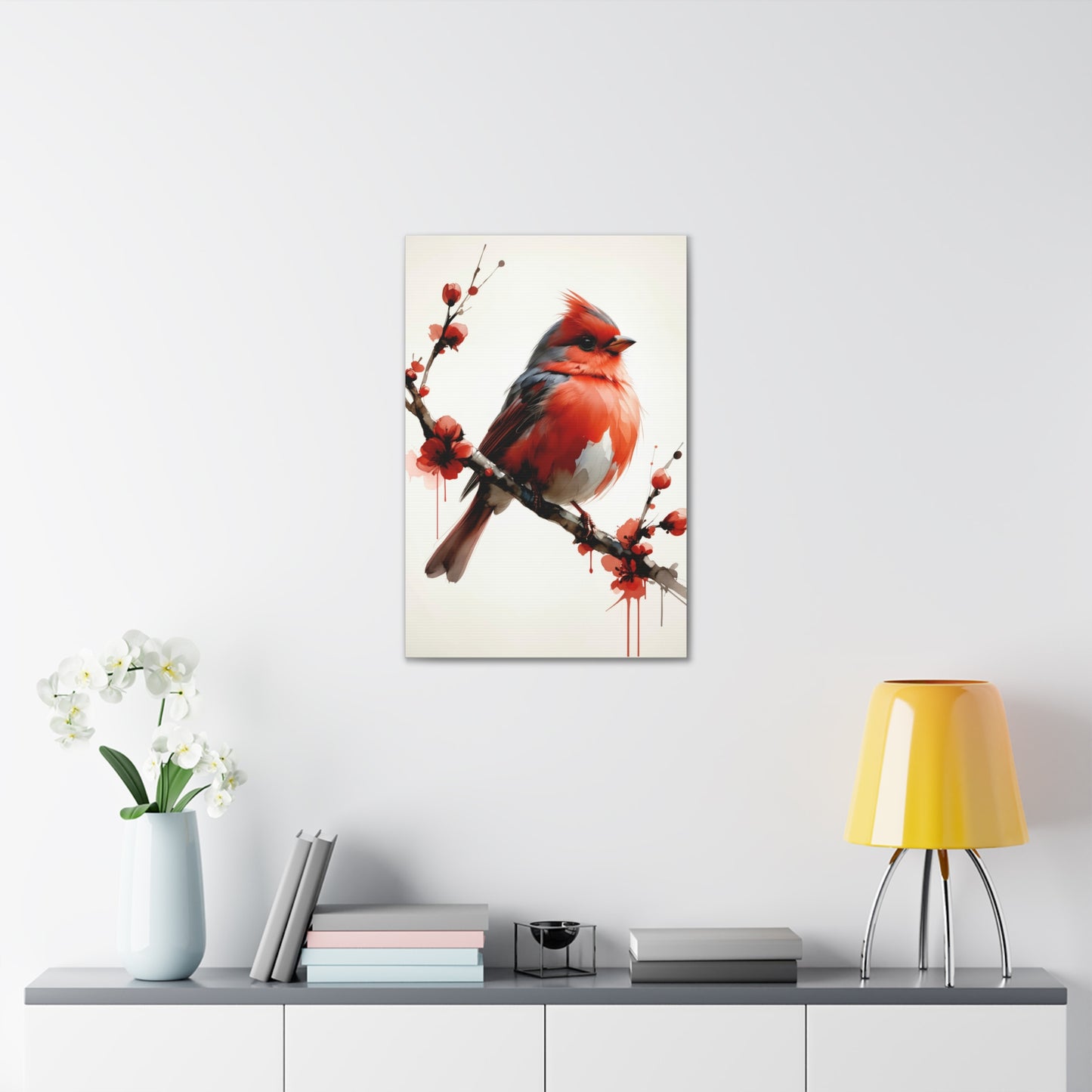 Vibrant Cardinal Among Blossoms 7J2L8