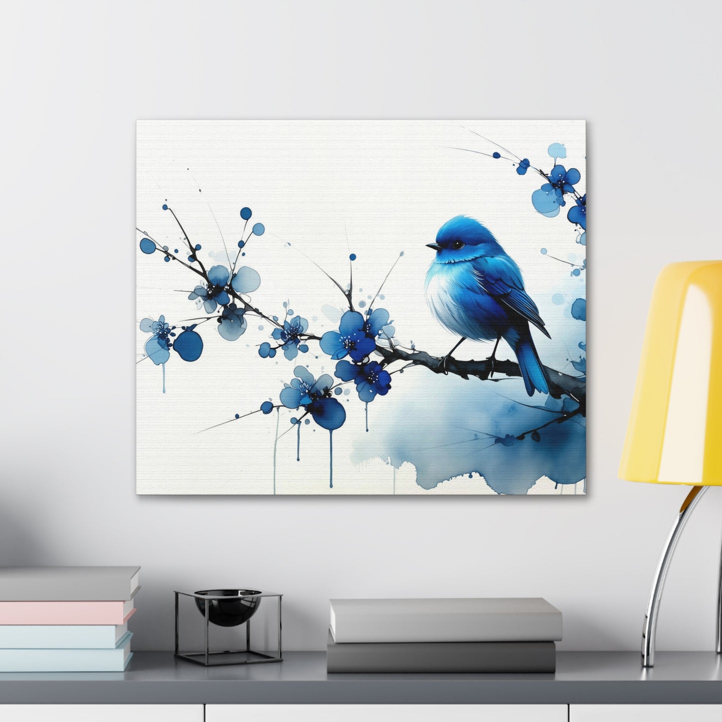 Bluebird on Blossoming Branch