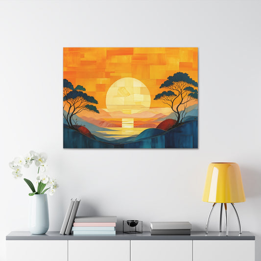 Serene Sunset: A Modern Landscape