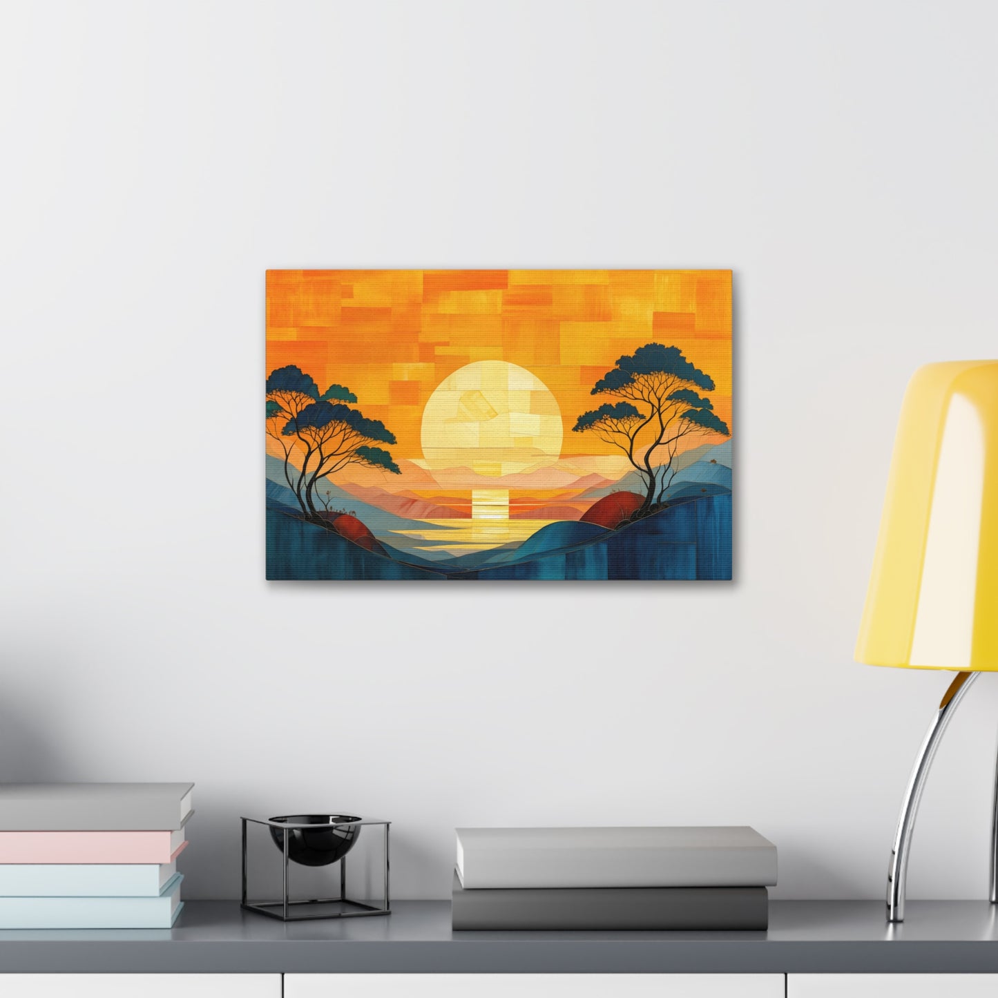 Serene Sunset: A Modern Landscape