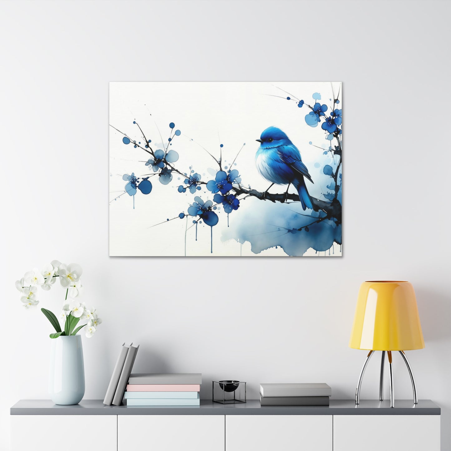 Bluebird on Blossoming Branch