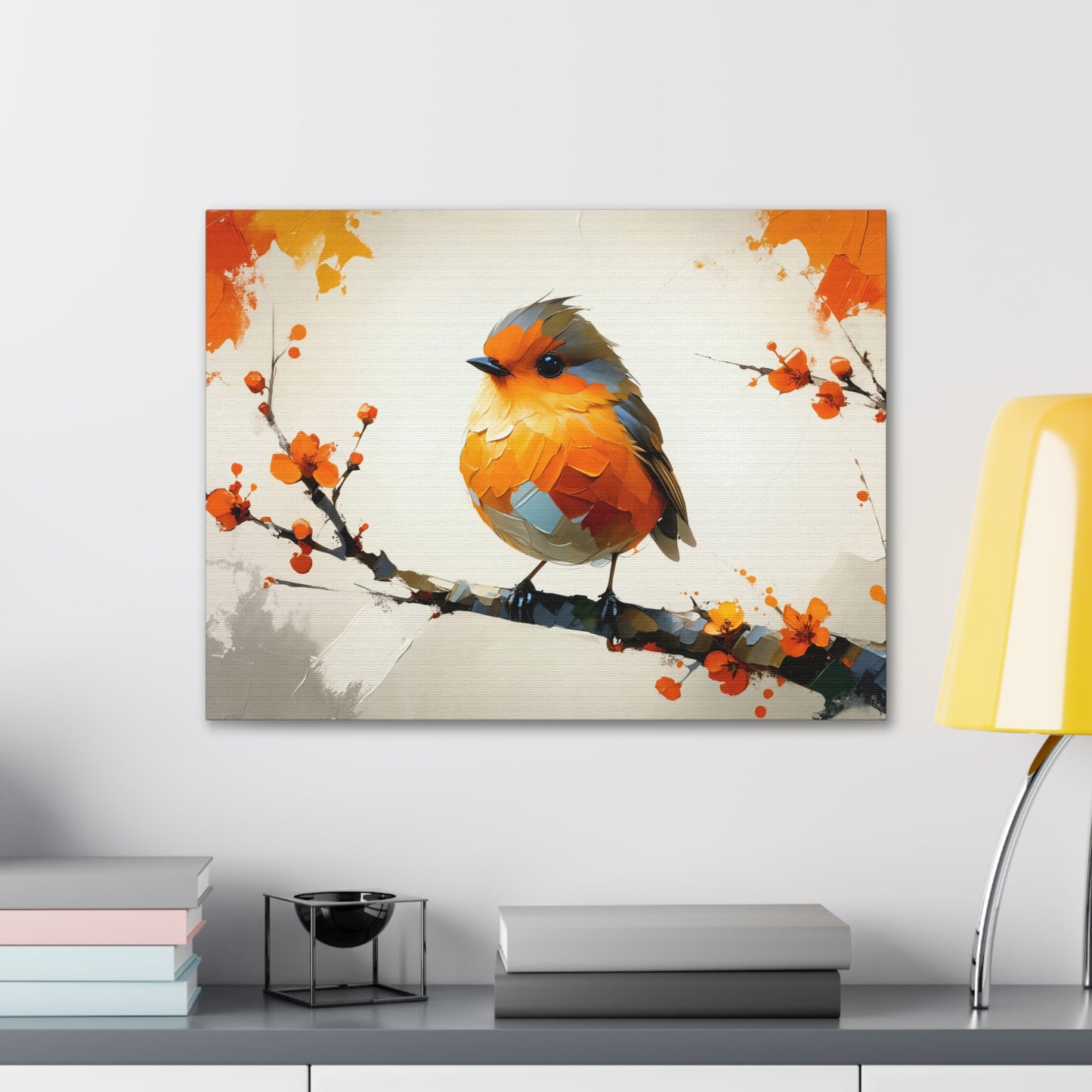 A Vivid Songbird Among Blooms 9K3P2