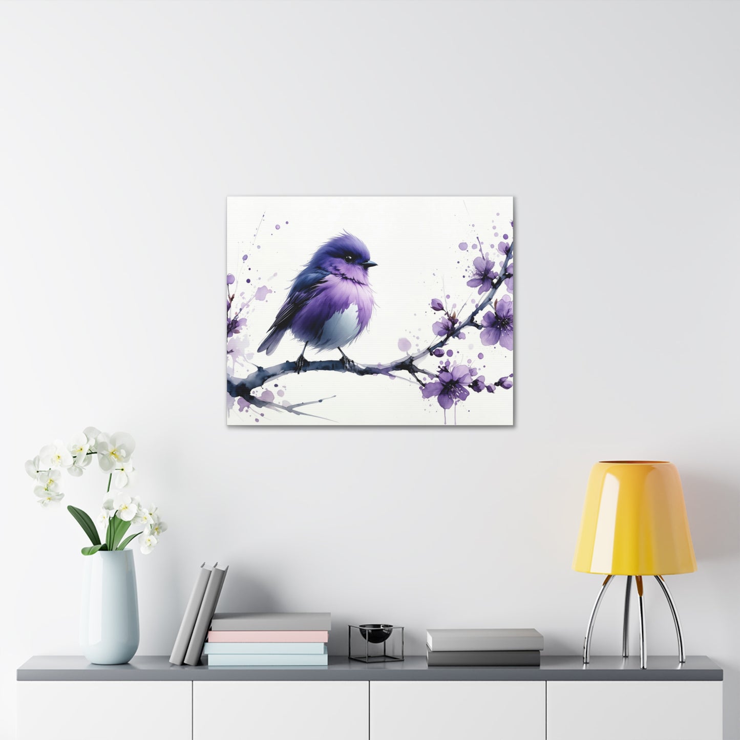 Majestic Plumaged Bird Among Blossoms 5H8K2