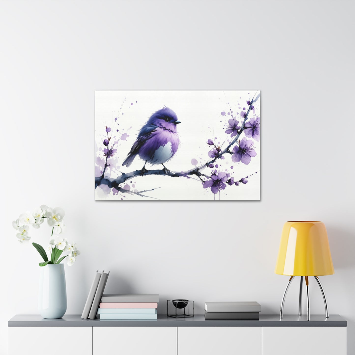 Majestic Plumaged Bird Among Blossoms 5H8K2