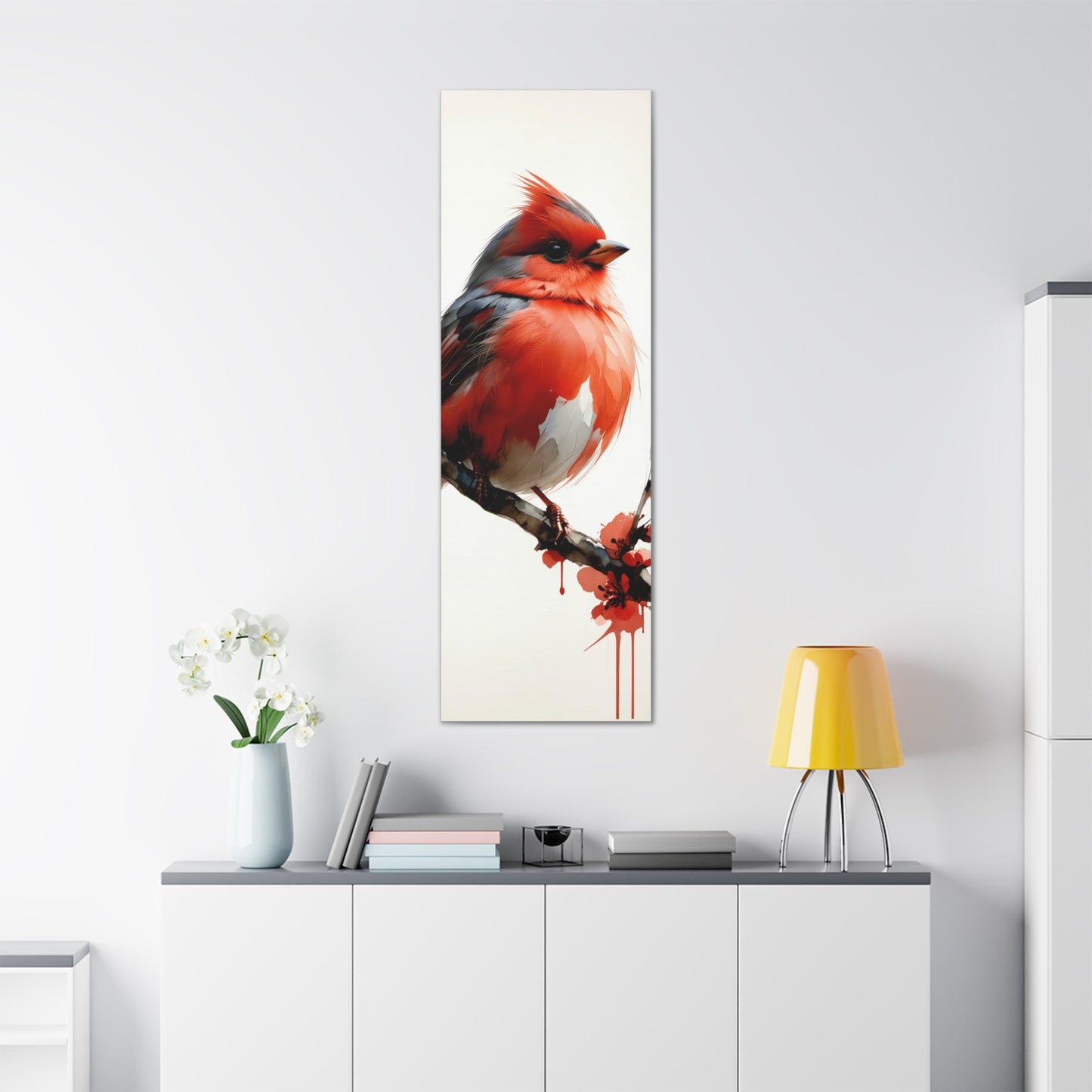 Vibrant Cardinal Among Blossoms 7J2L8