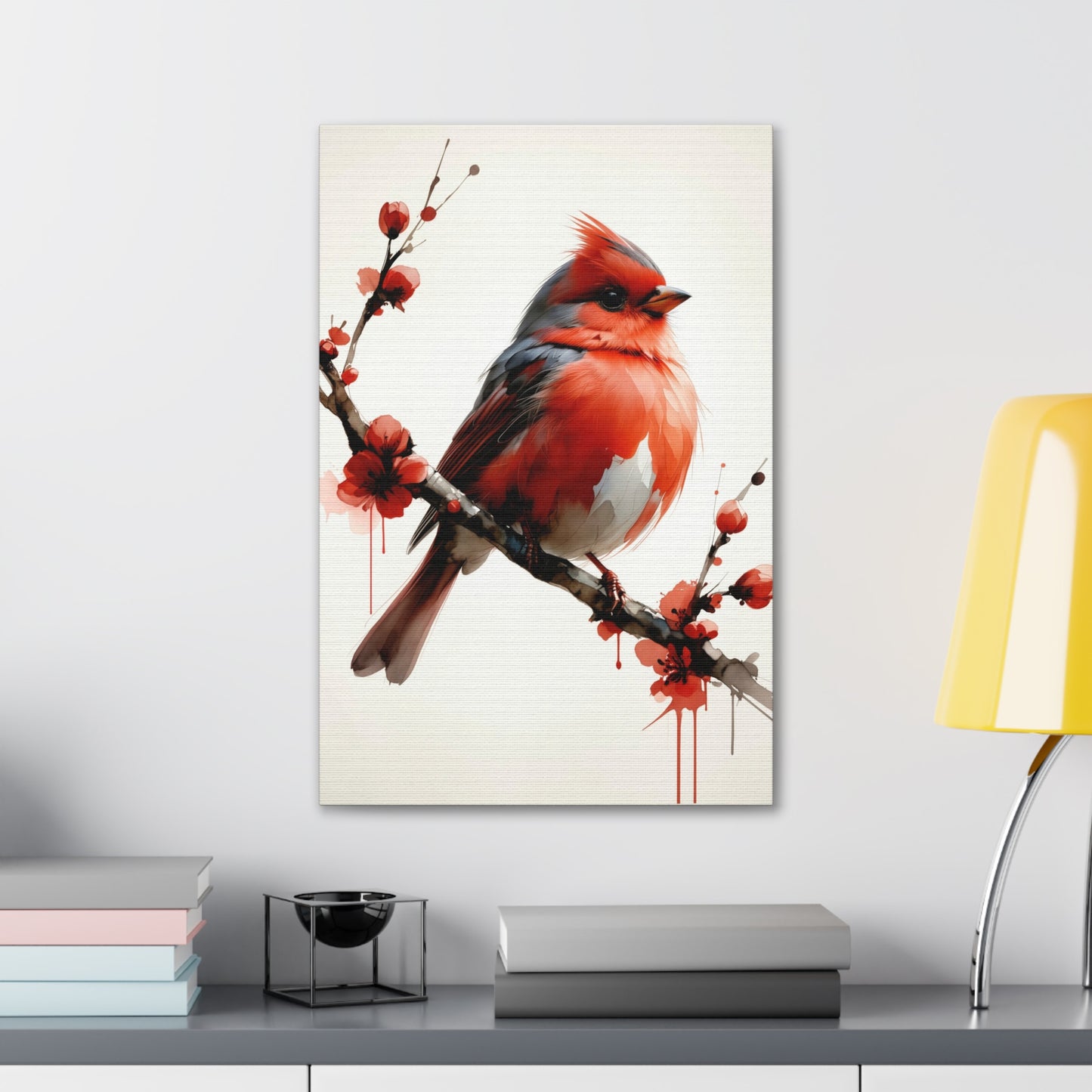 Vibrant Cardinal Among Blossoms 7J2L8