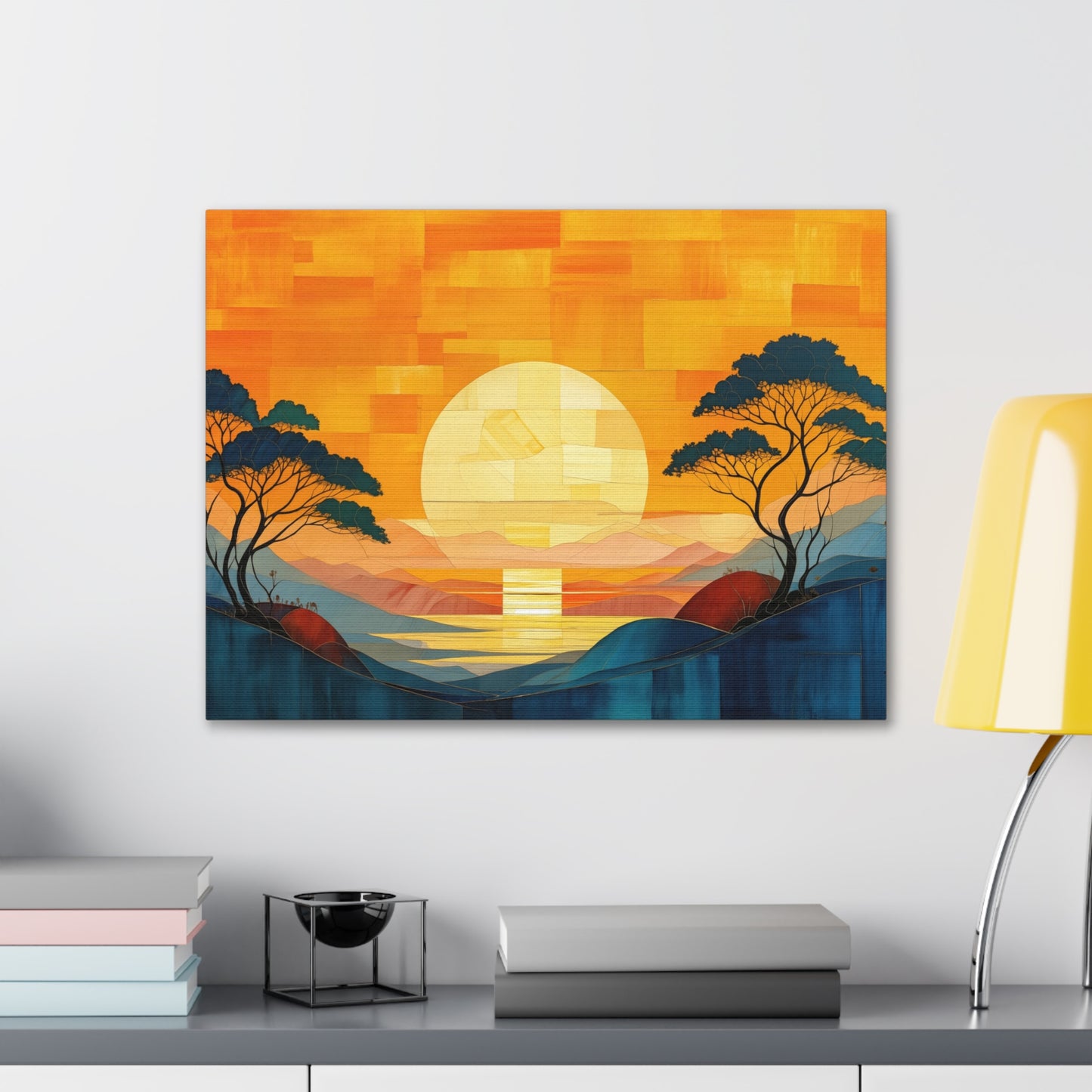 Serene Sunset: A Modern Landscape