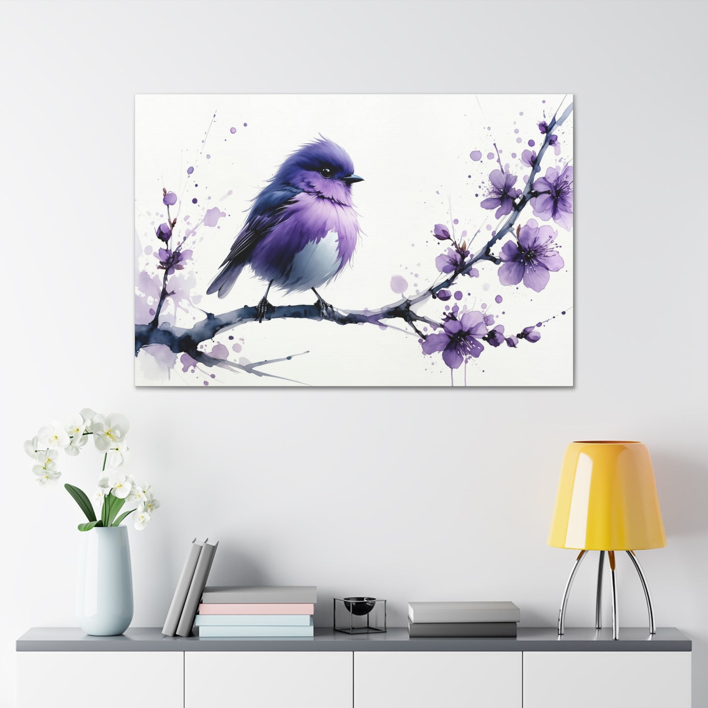 Majestic Plumaged Bird Among Blossoms 5H8K2