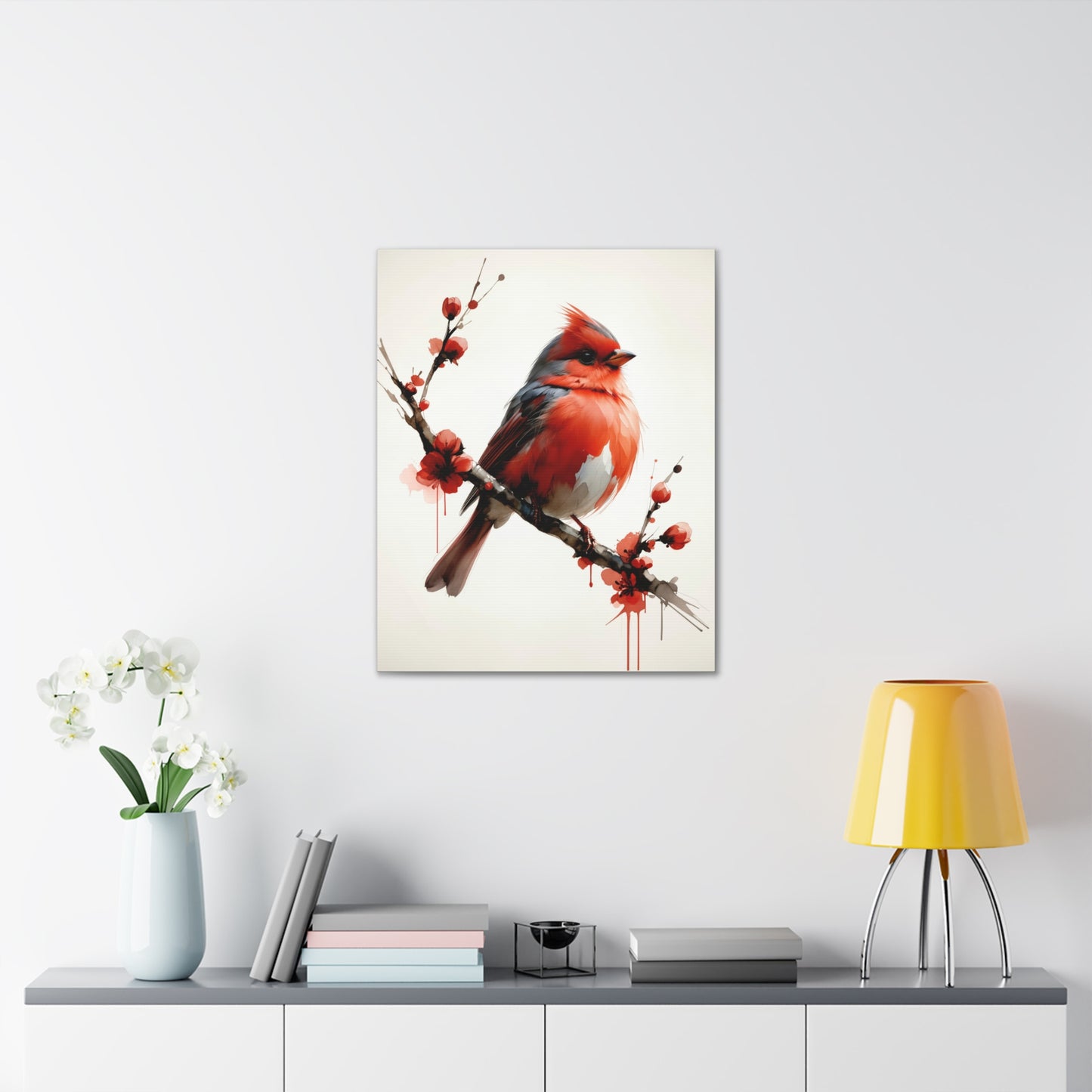 Vibrant Cardinal Among Blossoms 7J2L8