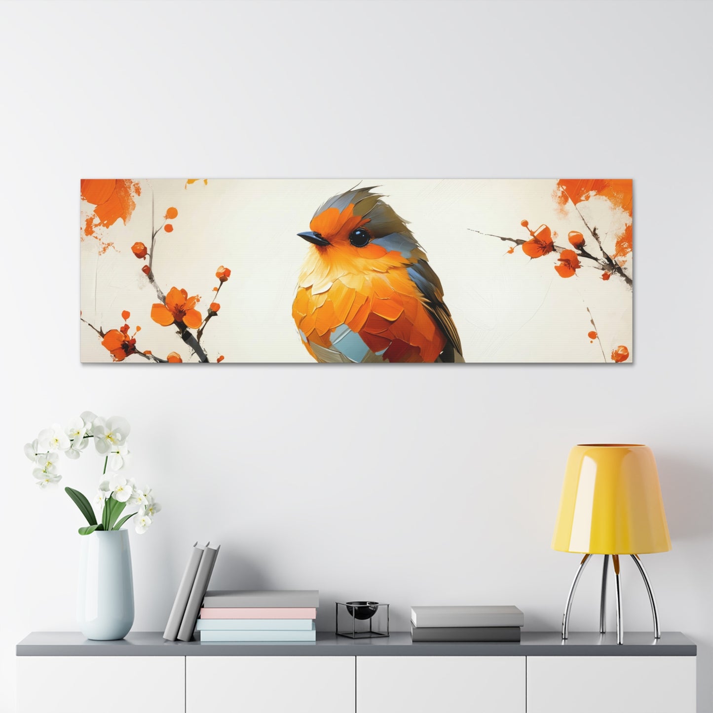 A Vivid Songbird Among Blooms 9K3P2